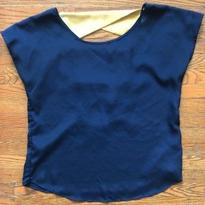 Navy Blue/Gold Blouse